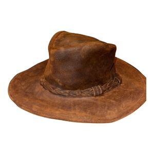 Minnetonka The Outback Brown Genuine Leather Western Hat Men's Small